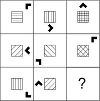 Welches Muster hat das Rechteck? Welche Position hat der schwarze Pfeil?